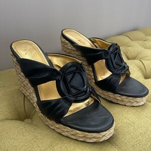 Black Wedge Sandals